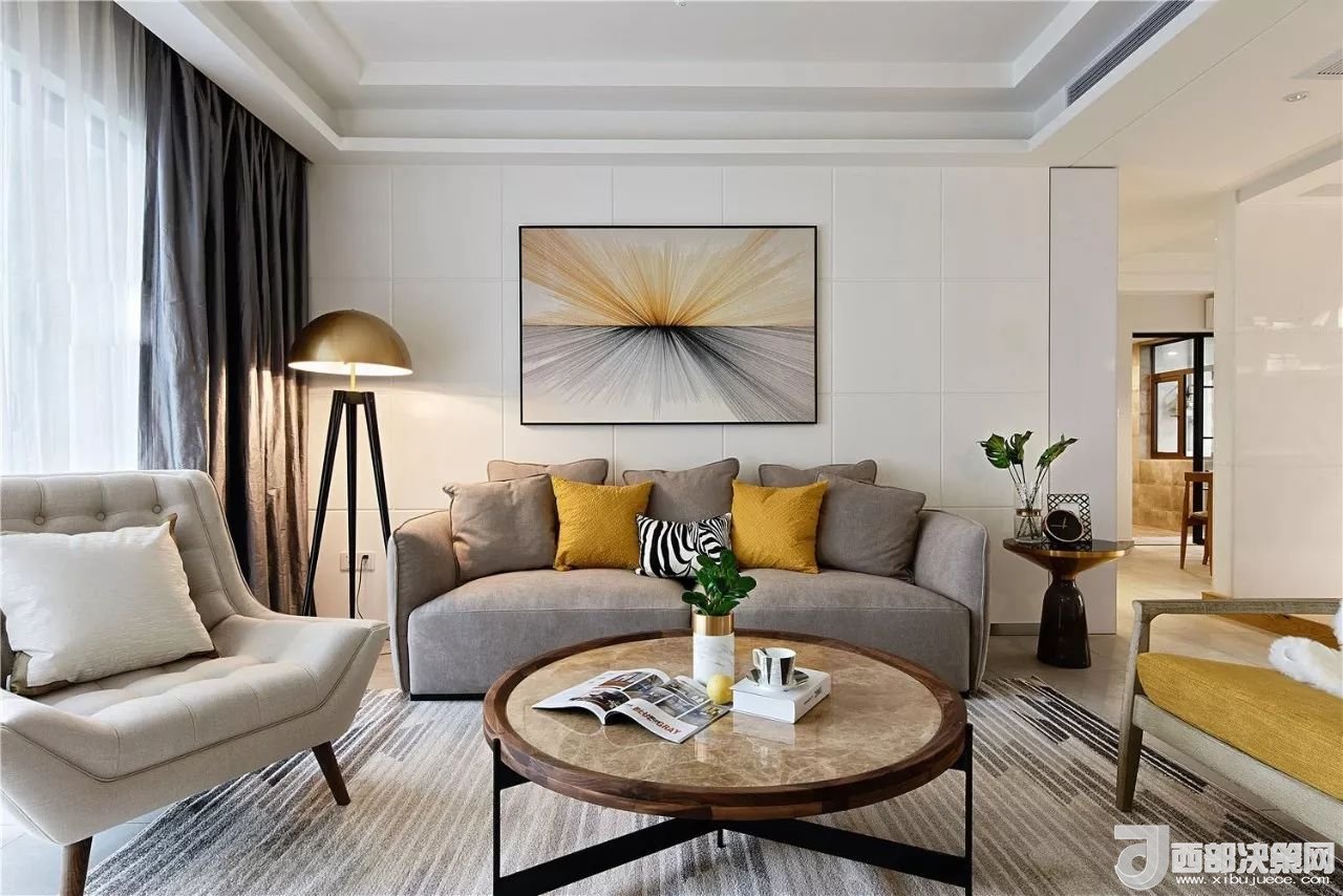 沙發(fā)背景墻選對(duì)裝飾畫，才能美了整個(gè)客廳空間！